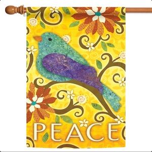 Toland Home Garden Yellow and Green Bird Of Peace Outdoor House Flag 28" x
40"